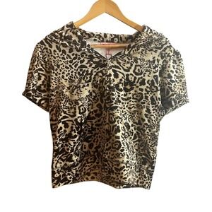 Juicy Couture Tracksuit Hoodie Womens Large Juicy Ocelot Animal Print Soft Comfy